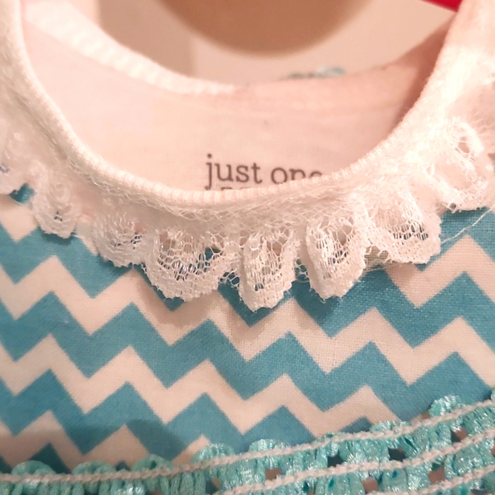 HANDMADE BABY GIRLS 3PC JUMPER DRESS WITH A TOP. SIZE 3M. - Picture 6 of 9